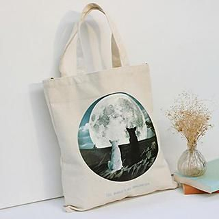 Ms Bean Cat Print Shopper Bag