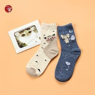 Socka Pair of 2: Cat-Print Socks
