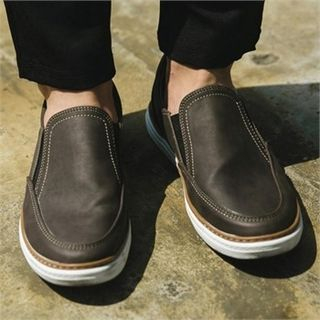 STYLEMAN Faux-Leather Slip-Ons Shoes