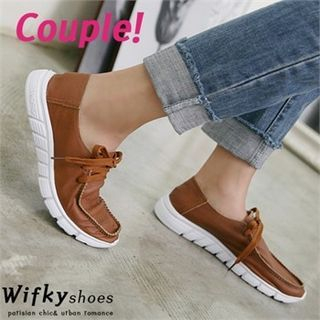 Wifky Couple Lace-Up Front Loafers