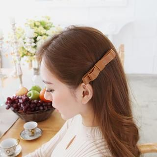 soo n soo Faux Leather Ribbon Hair Pin