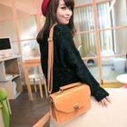 Faux-Leather Satchel Camel - One Size