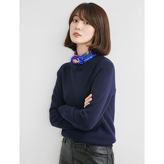 FROMBEGINNING Round-Neck Wool Knit Top