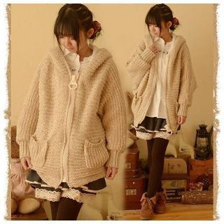 Angel Love Hooded Batwing Sleeve Chunky Cardigan