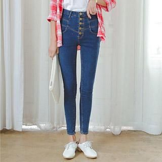 Athena Buttoned Skinny Jeans