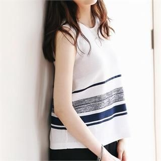 MAGJAY Sleeveless Contrast-Stripe Top