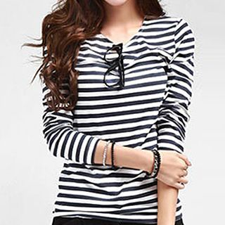 Ranee Long--Sleeve Stripe T-Shirt