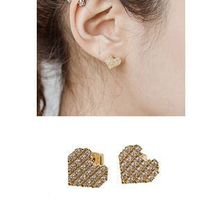 migunstyle Rhinestone Heart Earrings