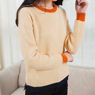 Jiuni Contrast Trim Sweater
