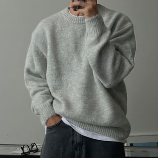 Crew Neck Plain Sweater