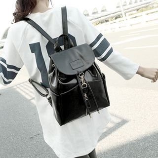 miim Genuine Leather Drawstring Backpack