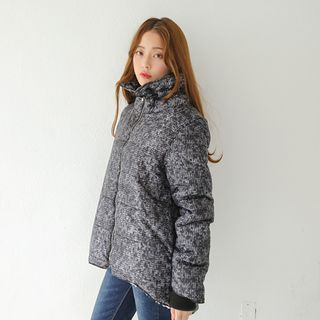 Envy Look Fleece-Lined Pattern Padded Jacket