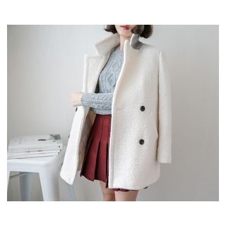 demavie Double-Breasted Wool Blend Coat