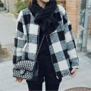 Everose Check Zip Jacket