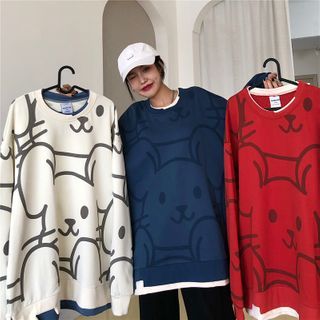 Mouse Pattern Printed Pullover