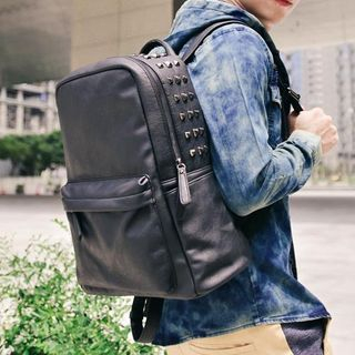 SeventyAge Studded Leather Backpack