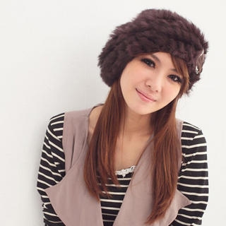 Angora Wool Bow-Accent Hat