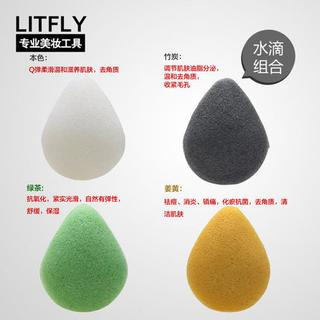 Litfly Natural Konjac Sponge (Tear Drop) (4 pcs) 4 pcs