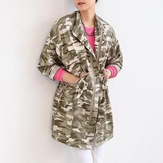 SO Central Camouflage Print Drawcord Jacket