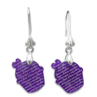 Sweet & Co. I Love Cupcakes Mirror Violet Charm Earrings