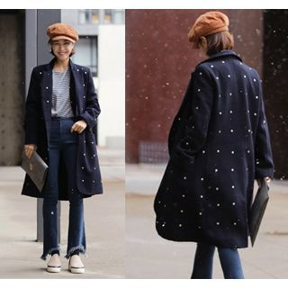 ssongbyssong Notched-Lapel Studded Wool Blend Coat
