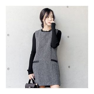 1ROA Frayed Tweed Dress