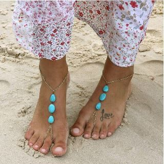 Seirios Jeweled Anklet With Toe Ring