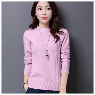 Mistee Mock-Neck Cable Knit Sweater
