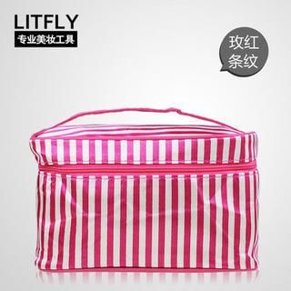 Litfly Cosmetic Bag (Rose Red) (Stripe) 1 pc