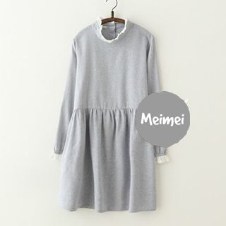 Meimei Long-Sleeve Lace Trim Dress