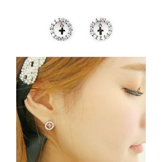 Miss21 Korea Circle & Cross Earrings