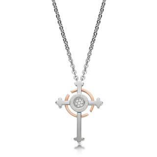 Kenny & co. Crystal Cross Pendant with Necklace Rose Gold - One Size