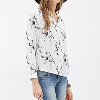 Richcoco Lily Print Chiffon Shirt