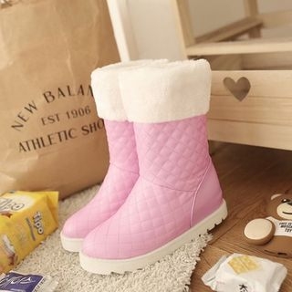 Pastel Pairs Quilted Mid-Calf Snow Boots