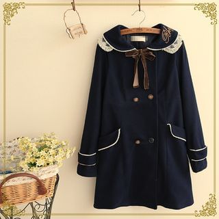 Fairyland Tie Neck Double Breasted Coat