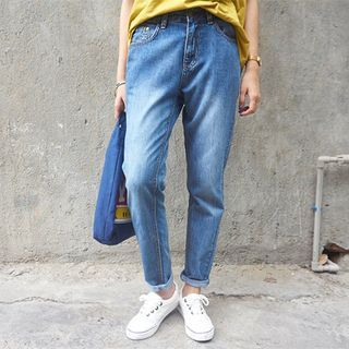 Fashion Street Washed Straight Fit Jeans