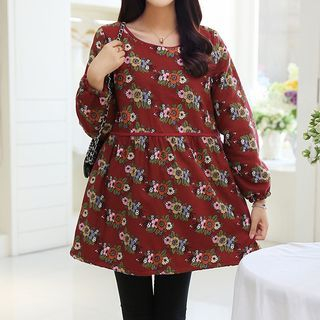 LYLA Maternity Long-Sleeve Floral Dress