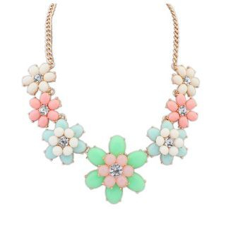 Glamiz Gemstone Floral Segment Necklace