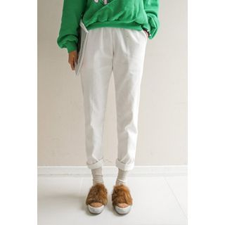 PPGIRL Band-Waist Corduroy Pants