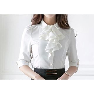 Didisa Frilled Tie Neck Shirt