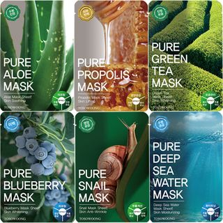 TOSOWOONG Pure Aloe Mask Pack 10pcs 10sheets