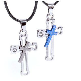 KINNO Matching Couple Cross Necklace Set