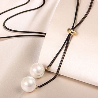 T400 Jewelers Faux Pearl Drop Necklace