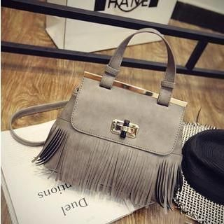 Rosanna Bags Faux Leather Fringed Tote Bag