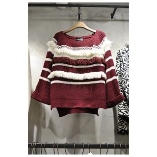 Ashlee Fringed Striped Sweater