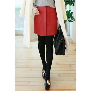 MOROCOCO Wool Blend H-Line Skirt