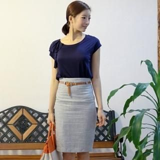 Set: High-Waist Pencil Skirt + Belt