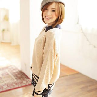 Tokyo Fashion Contrast-Trim Sweater