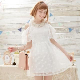 Tokyo Fashion Cutout-Sleeve Tulle A-Line Dress