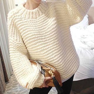 lilygirl Drop Shoulder Chunky Sweater